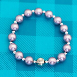 Vintage Pink Spheres Elegant Beaded Bracelet 7 inch - Z21