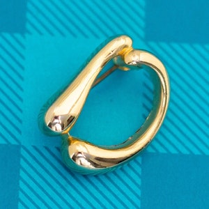Broche Vintage Dainty Stylish Abstract Letter Gold Tone - Z18