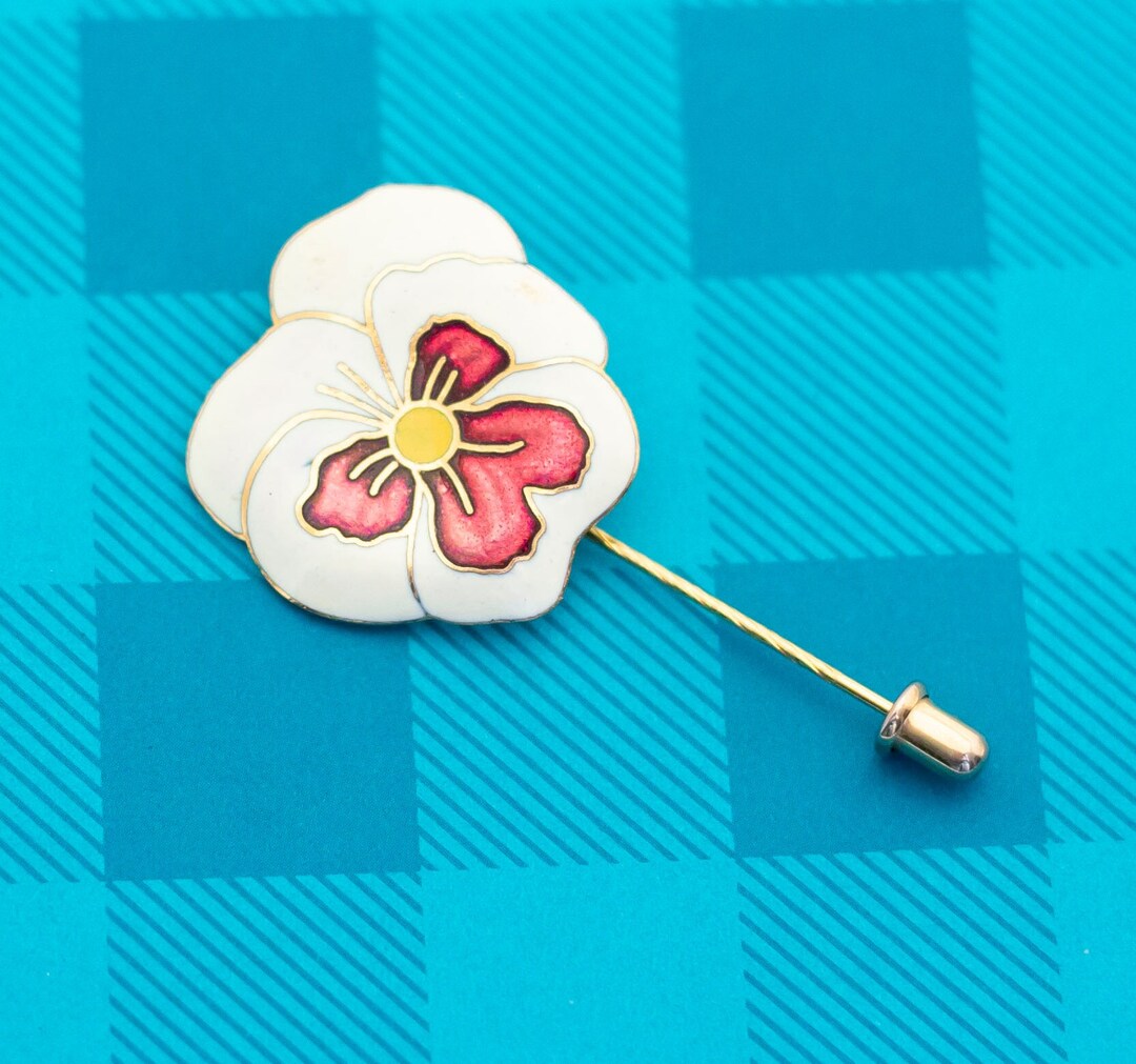 Floral Rustic Pin Vintage White Floral Artistic Stick Pin - Z16 - Etsy