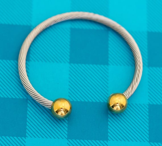 Vintage Silver Tone Twist Spiral Cuff Bracelet 7 … - image 1