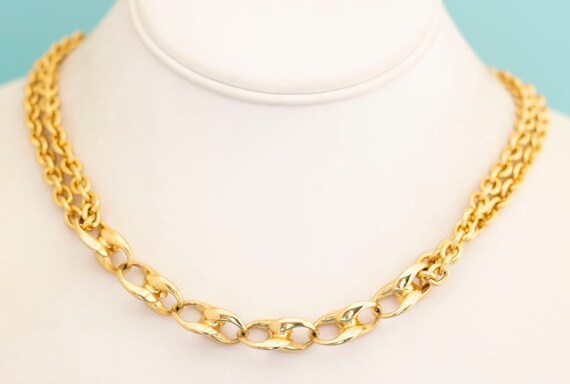 Vintage Gold Tone Cable Style Unique Combined Cha… - image 2