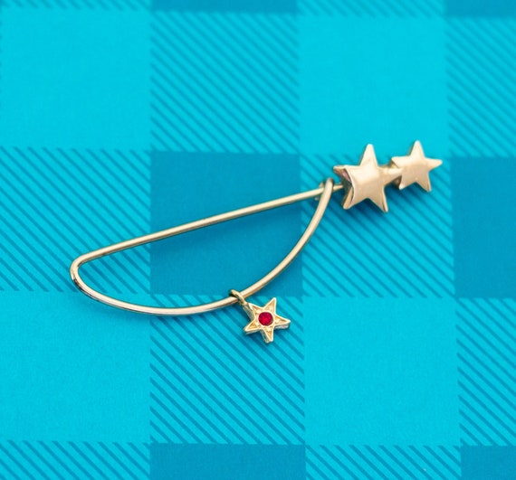Vintage Shining Stars Gold Tone Lovely Stick Pin … - image 1
