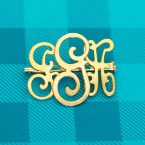 Vintage Monogram Letters Gold Tone Symbolic Victorian Brooch - Z22