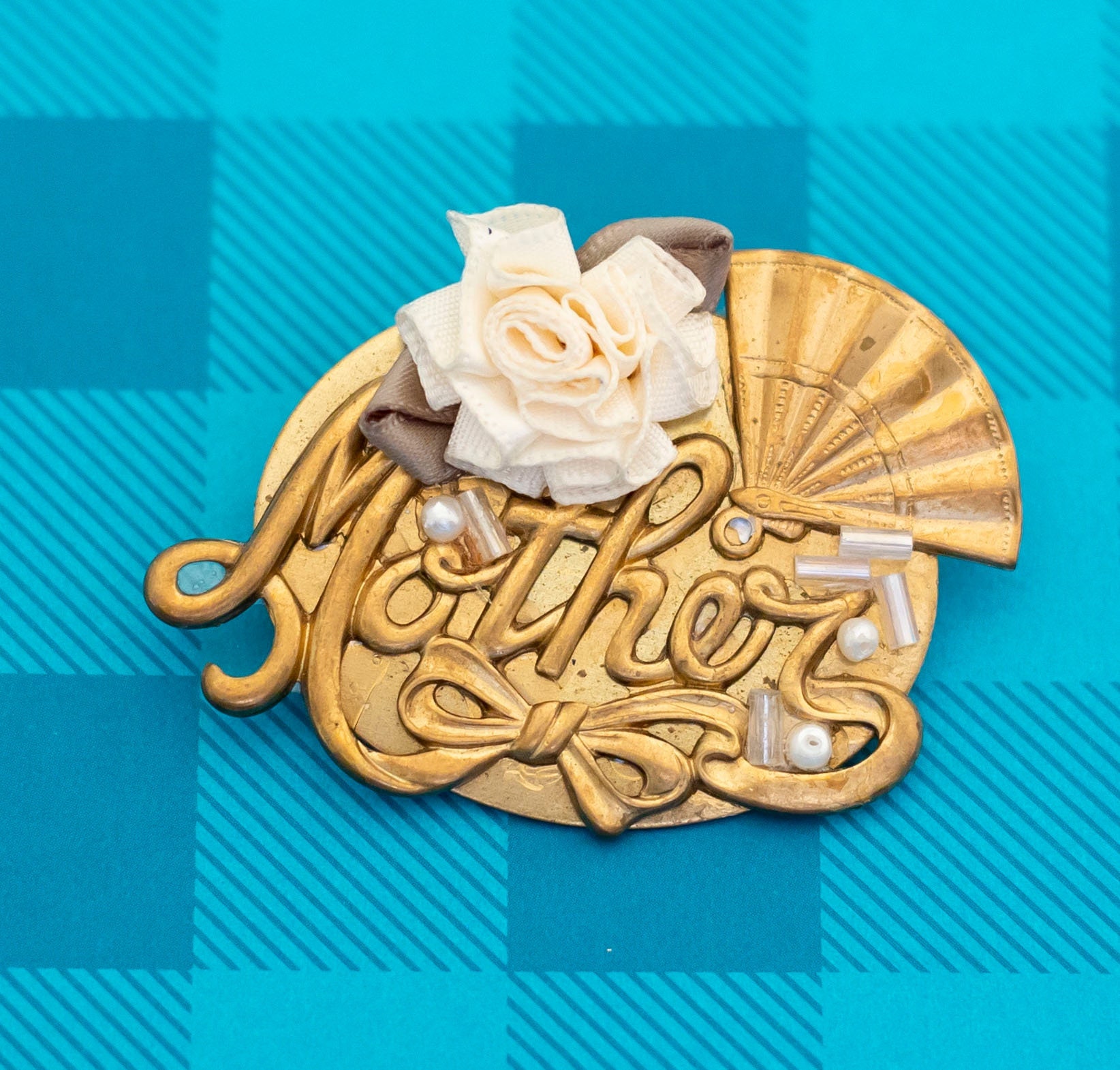 Vintage Gold Tone Lovely Mother White Rose Brooch - Z13 - Etsy