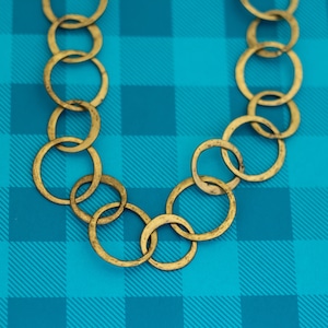 20-Zoll-Vintage Große Ring Links Gold Ton Bib Halskette - Z27