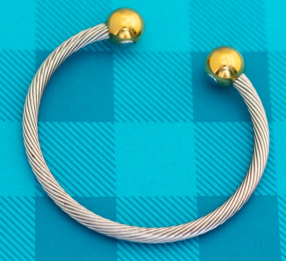 Vintage Silver Tone Twist Spiral Cuff Bracelet 7 … - image 2