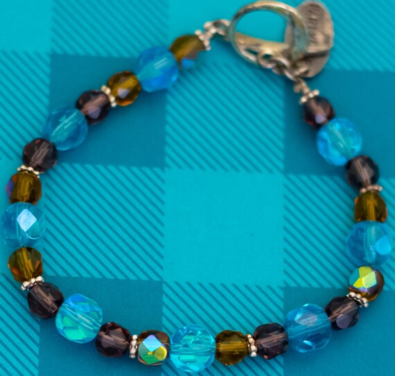 ■VINTAGE HOLLYWOOD■ Crayon Beads Bracelet VH2336BR009B 7 Inch, Vintage Geometric Beads Vibrant Beaded Bracelet