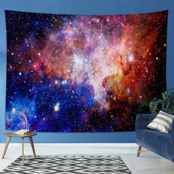 Starry Sky Tapestry, Outer Space Wall Hanging Tapestry 3D Cosmic Galaxy Wall Tapestry Universe Space Home Wall Decor for Living Room Bedroom