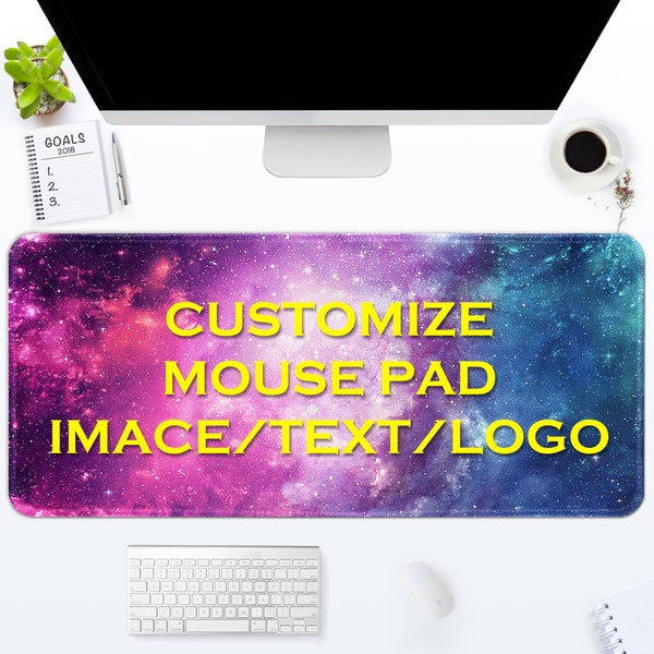 Custom Desk Mat, Custom Mouse Pad with Photo/Text/Logo Personalized MousePad, Custom Gamer Desk Pad, Anime Desk Mat Office Desk Accessory
