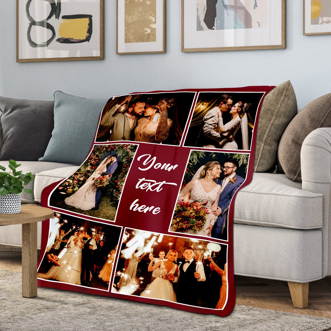 Custom Photo Collage Blanket, Personalized Throws Blanket With Family