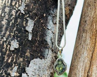 Moldavite pendant 925 Stealing silver pendant handmade pendant gemstone stone pendant gifts for her