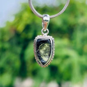 100% Natural Moldavite, Certified Pendant From Czech Republic, Raw Moldavite Pendant, Authentic Moldavite Pendant, Genuine Real Moldavite