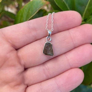 Genuine Moldavite Rough Pendant 100% Natural With Certified Gemstone From Czech Republic 925 Sterling Silver Handmade Designer Jewelry