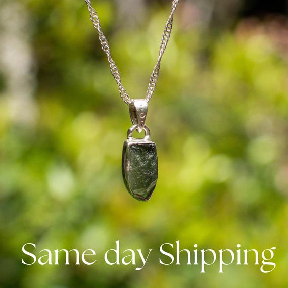 Natural Moldavite Pendant 925 Stealing silver pendant raw moldavite pendant handmade gemstone pendant Moldavite Necklace Authentic moldavite