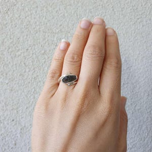 Moldavite ring Raw Moldavite stone ring natural gemstone ring handmade ring From Czech Republic 925 Solid Sterling silver ring gifts for her