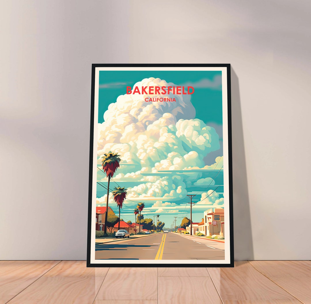 Bakersfield Travel Poster Bakersfield Poster Bakersfield Etsy