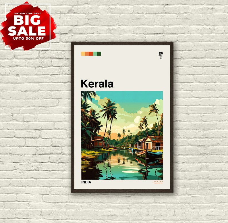 Kerala Poster India Poster Kerala Print Kerala Painting Etsy