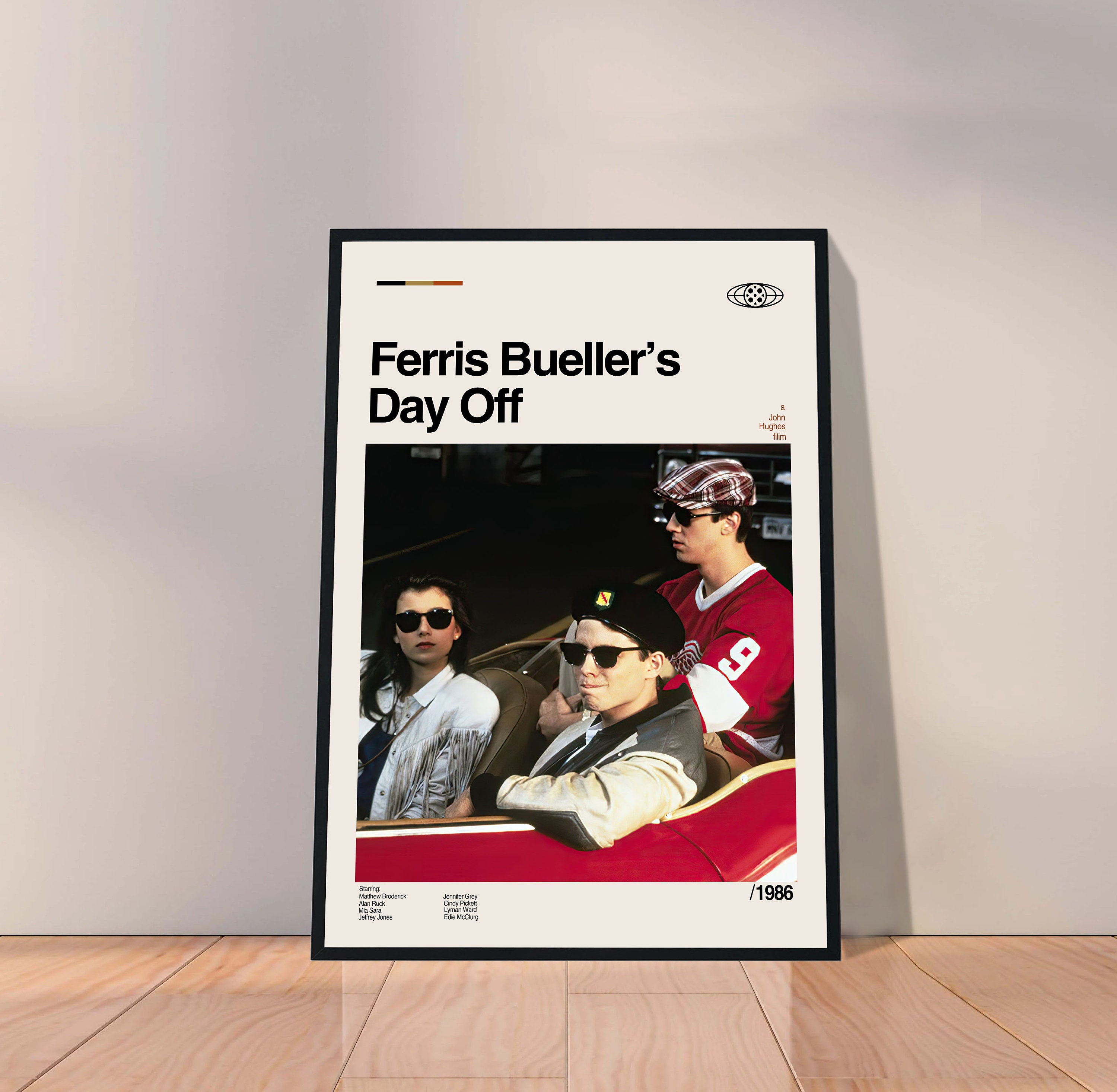 Movie Cameron Frye #9 Hockey Jersey Ferris Bueller Detroit Sewn
