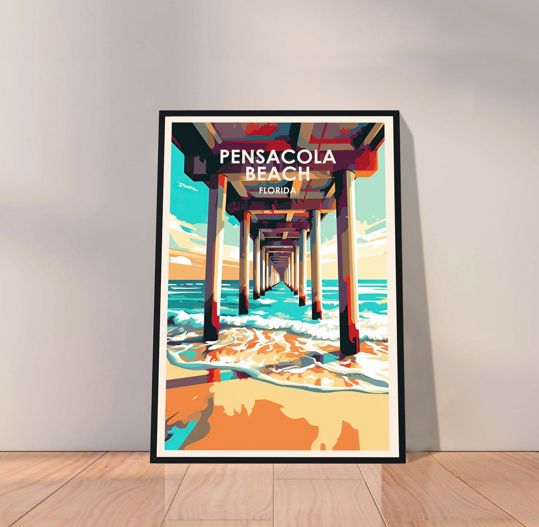 Pensacola Beach Poster Pensacola Beach Art Pensacola Beach Etsy