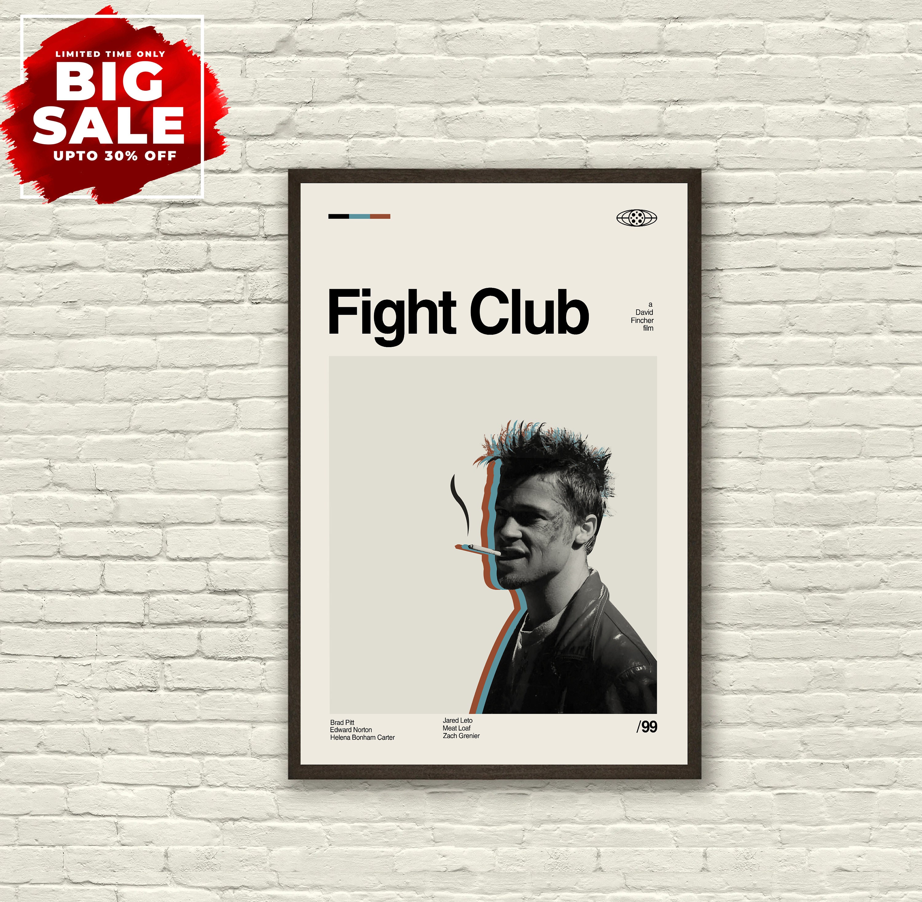 Discover Fight Club Poster - Movie Poster - Retro Modern Art - Minimalist Art - Vintage Poster, No Frame