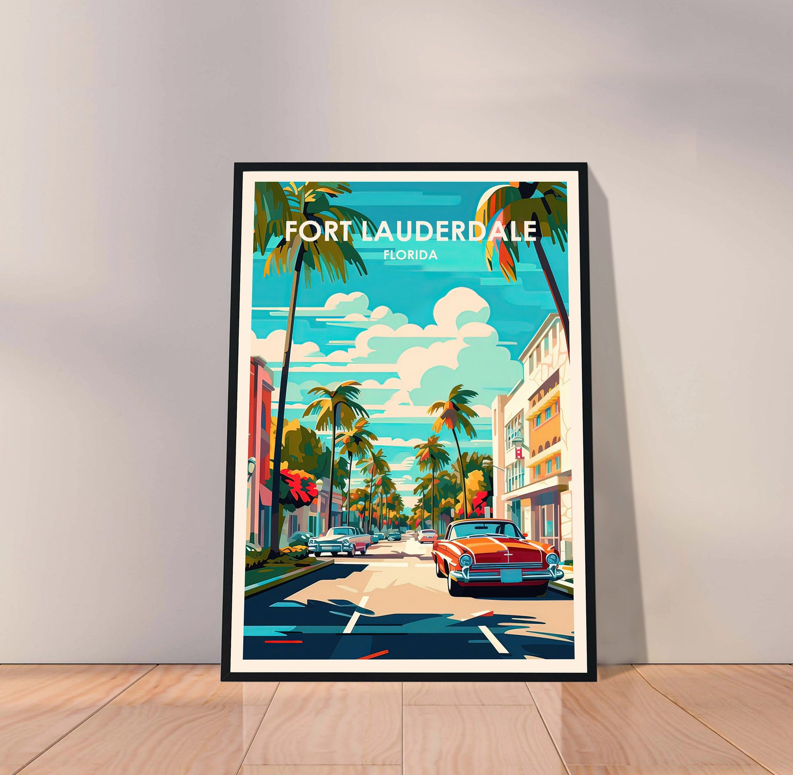 Fort Lauderdale Poster Florida Poster Fort Lauderdale Print Etsy