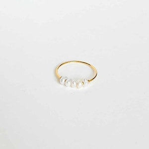Bague perle bague non ternie bague étanche en acier inoxydable bagues bijoux d&#39;été en or 18 carats
