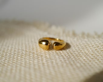 Anillo dorado, anillo ajustable resistente al agua, anillo bohemio, anillo grueso.