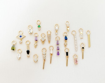 Earring charms gold hoop charms gold plated charms for hoop earrings gold
