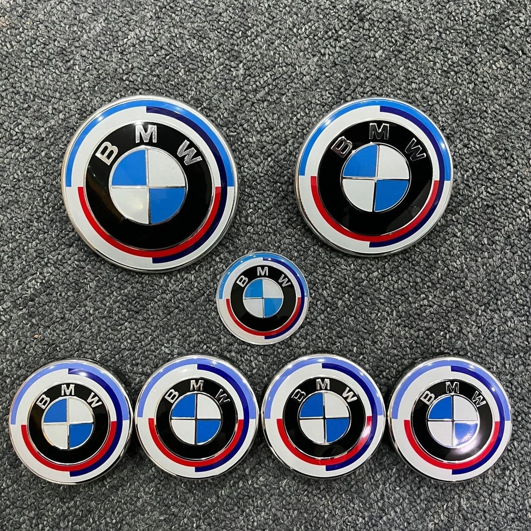 7pcs BMW 50th Hubcaps Emblems Steering Wheel Emblems Set - Etsy