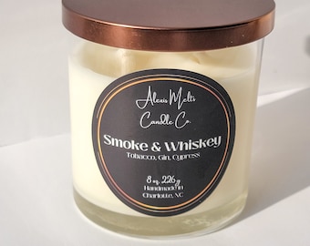 Smoke & Whiskey Candle, Handmade With Luxury Coconut Wax, Home Decor, Gift