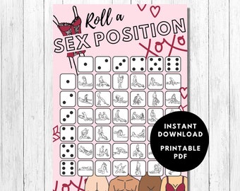 Sex Position Würfelspiel / Liebeswürfel / Sexy druckbar / Date Night / Valentinstag Geschenkidee / Dirty Dice / Paare / Freche Erwachsene PDF