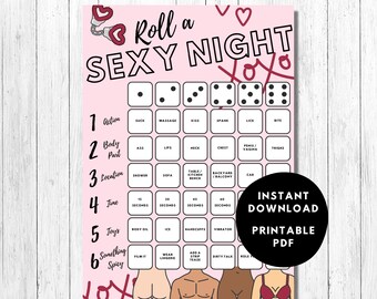 Paare Sex Würfelspiel Karte / Sexy Vorspiel Ideen / Erwachsene Date Night / Valentinstag Geschenk / Instant PDF Digital Download für Erwachsene
