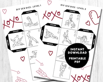 DIY Sex Würfel / 2 in 1 / Naughty Pärchen Spiel / Sexy Stellungen / Valentinstag Geschenkidee / Erwachsene Date Night Printable / Dirty Dice / PDF