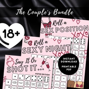 Date Night Sex Games for Couples / 3 in 1 Game Card Bundle / Dirty Dice / Valentine&#39;s Day Gift / Printable Naughty Kinky Games / Digital PDF