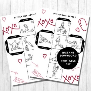 Dadi sessuali fai-da-te / 2 in 1 / Gioco per coppie impertinenti / Posizioni sexy / Idea regalo di San Valentino / Appuntamento notturno per adulti stampabile / Dadi sporchi / PDF