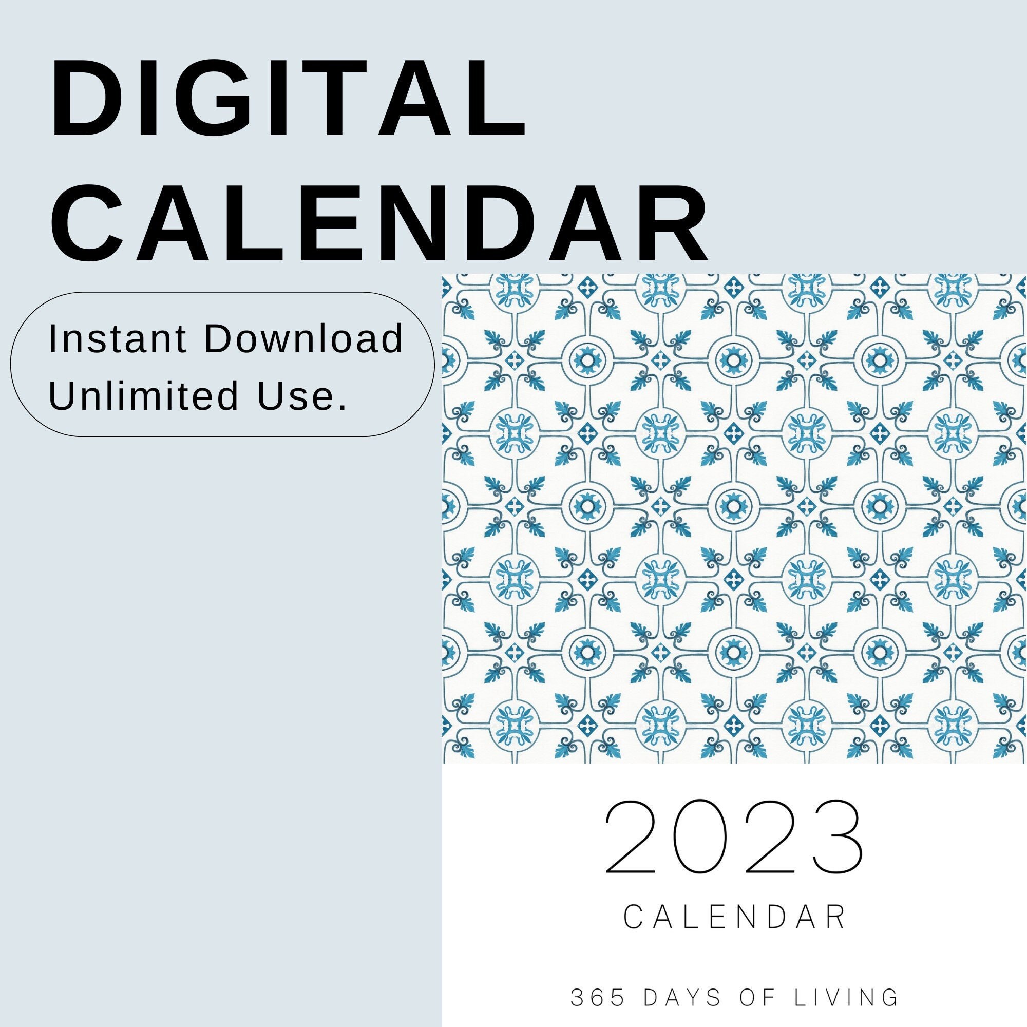 2023 Minimal Elegant Monthly Calendar - Etsy