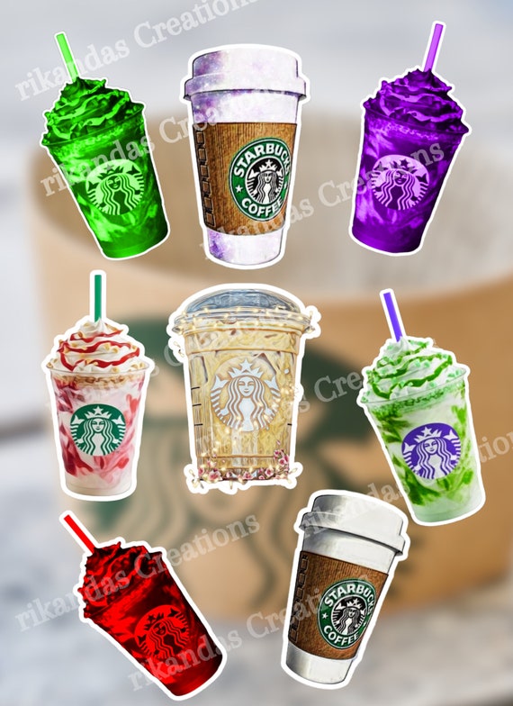 Starbucks Coffee Stickers | Galaxy | to Go Cup | Red | Purple