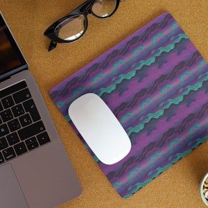 Vaporwave mousepad. Purple and blue electric modern mouse pad.