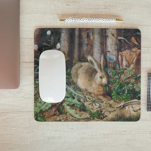 A Hare in the Forest (1585) painting in high resolution by Hans Hoffmann Digitally enhanced - Mousepad