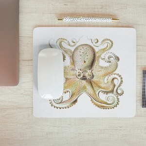 Vintage Octopus illustration digitally enhanced. Mousepad.