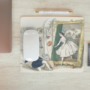 Vintage advertisement for a ballet &quot;Des Malers Traumbild&quot; featuring Fanny Elssler (1810-1884). Digitally enhanced. Print. Mousepad.