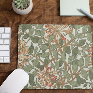 William Morris - Honeysuckle Mousepad. Morris and Co Mousepad. Apricot floral. Flowers. Art print Mouse pad.