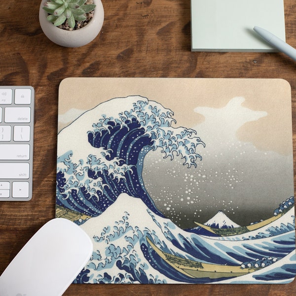 Hokusai's The Great Wave at Kanagawa Mousepad. The Great Wave Mouse pad. Hokusai's Mousepad. Art Mousepad. Art Gift.