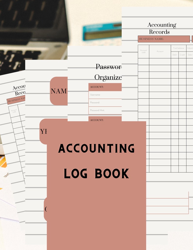 Accounting Ledger Printable Logbook Accounting Sheets and Etsy