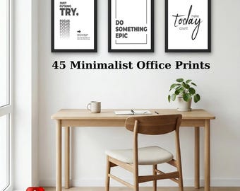 Pacote com 45 pôsteres motivacionais minimalistas e tipográficos (download digital)