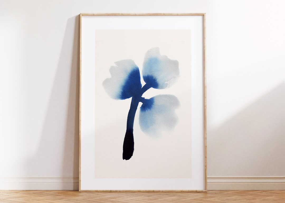 Blue Floral Wall Art | PRINTABLE Hand Painted Flowers | Original ...