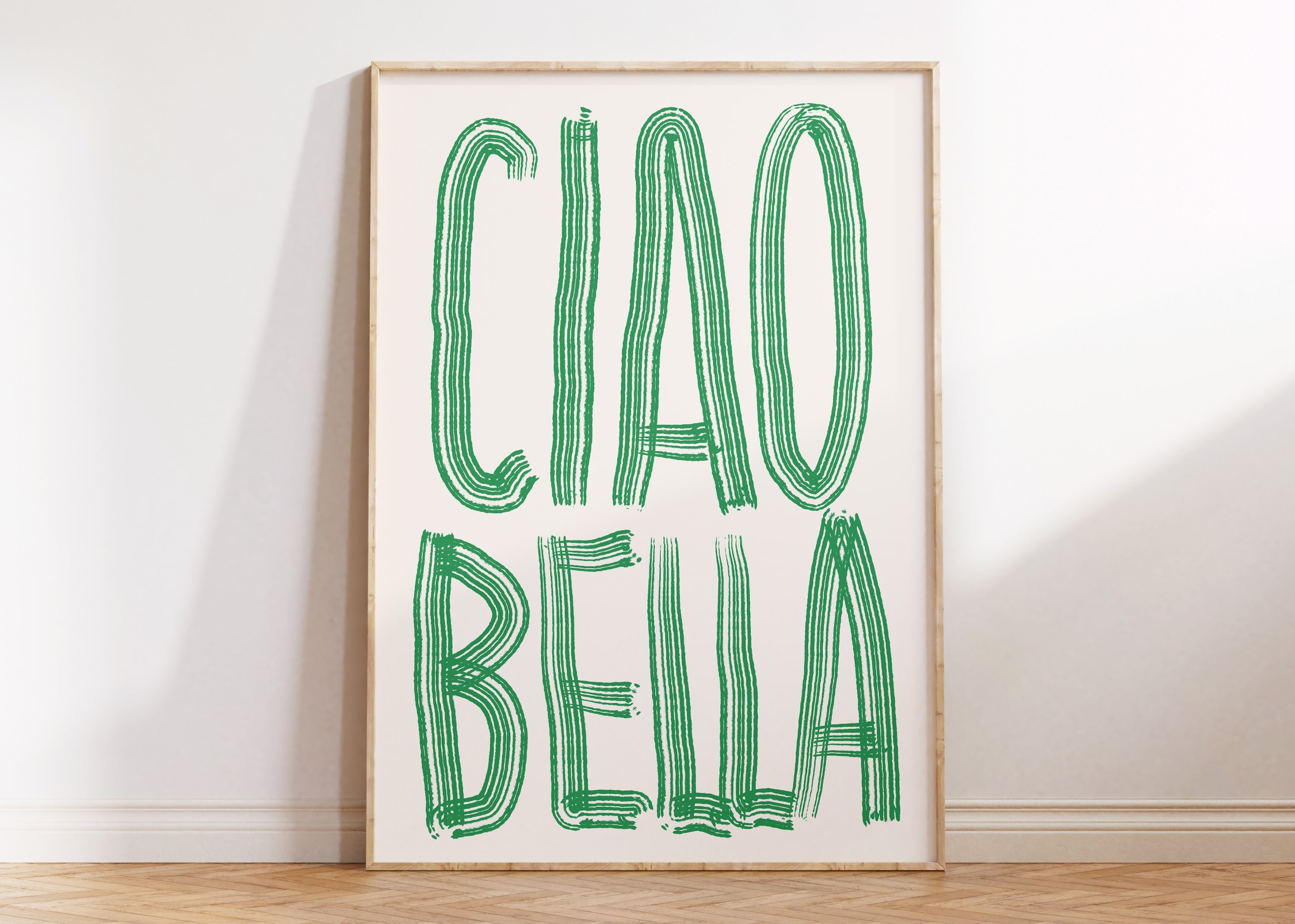 Ciao Bella Quote Wall Art Print Italian Saying Hand Made Lettering