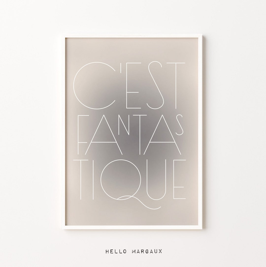C'est Fantastique Druckbare Wandkunst Französischer Spruch Typografie