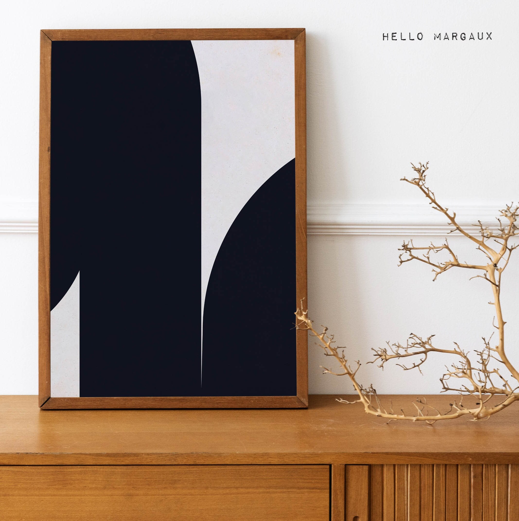 Black and White Minimal Art Print | Contemporary Minimalist Geometric ...