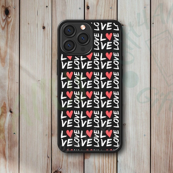 Love Phone Case, Valentine's Phone Case, gift phone case, iPhone 13 case, Pattern Case, Cute case, Valentine's Day gift, Colorful Case